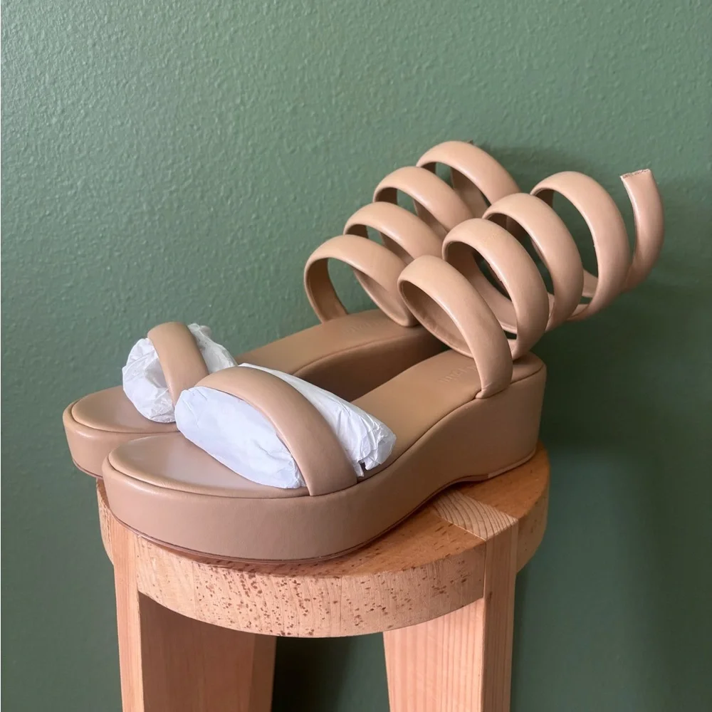 Cult Gaia Gabi Ankle Wrap Sandal Platform Dunes Size 6.5 NEW